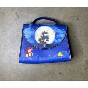 Loungefly Disney Little Mermaid Ariel Fireworks Purse Bag No Strap Blue 2022